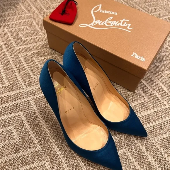 Christian Louboutin Teal Heels - Picture 2 of 5
